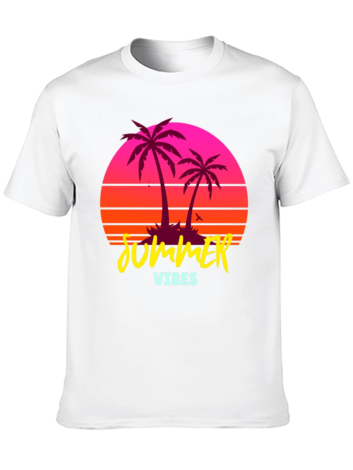 Summer Vibes Palm Tree Retro Graphic T-Shirt