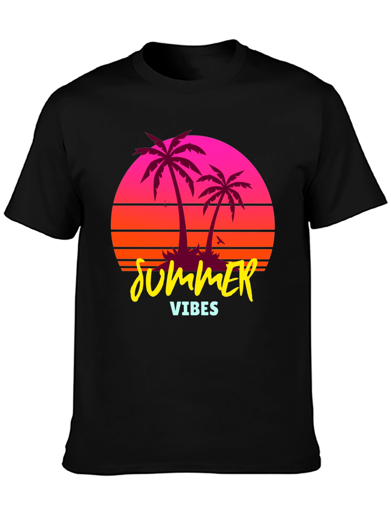 Summer Vibes Palm Tree Retro Graphic T-Shirt