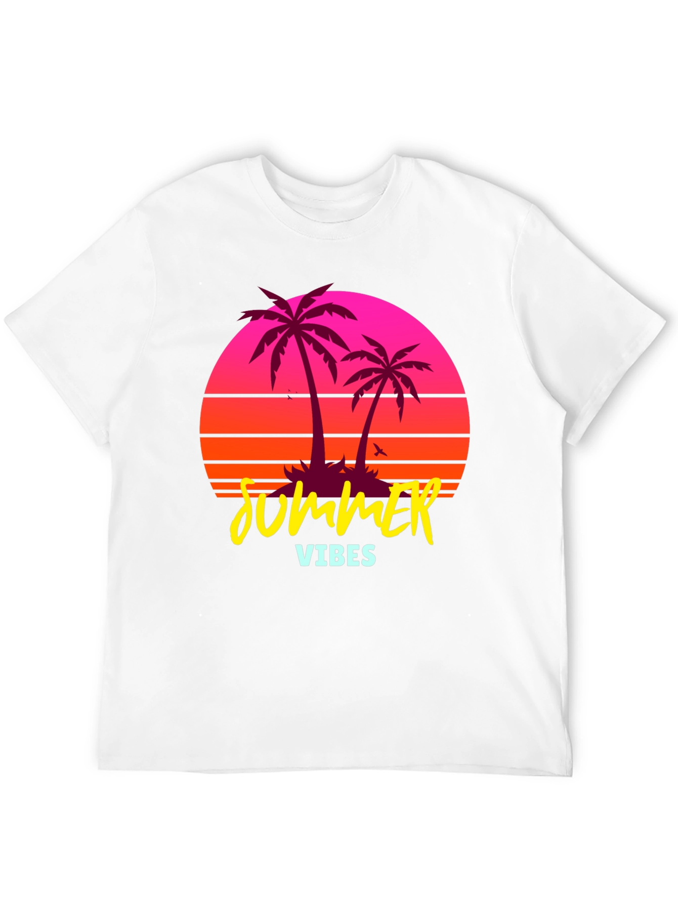 Summer Vibes Palm Tree Retro Graphic T-Shirt