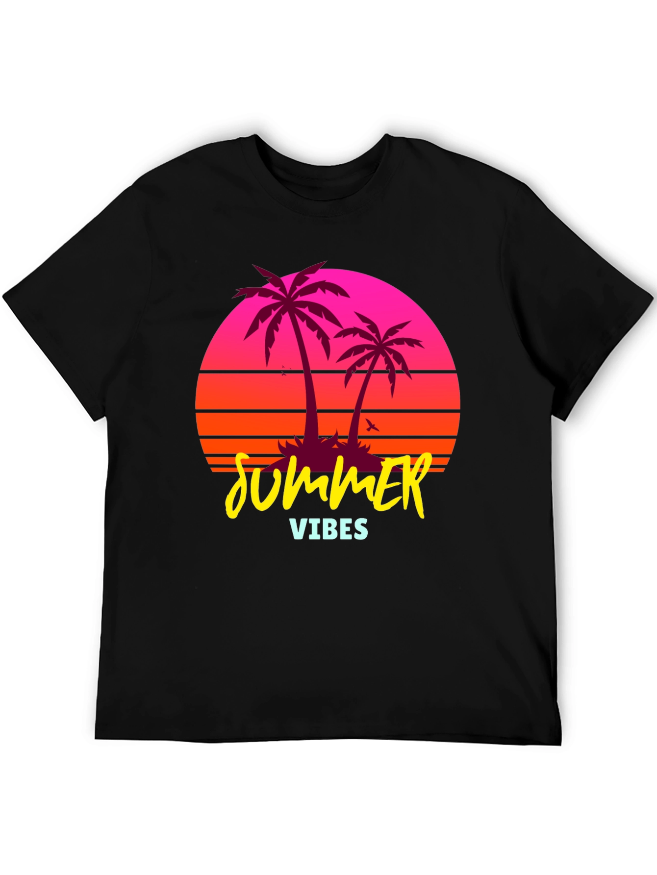 Summer Vibes Palm Tree Retro Graphic T-Shirt