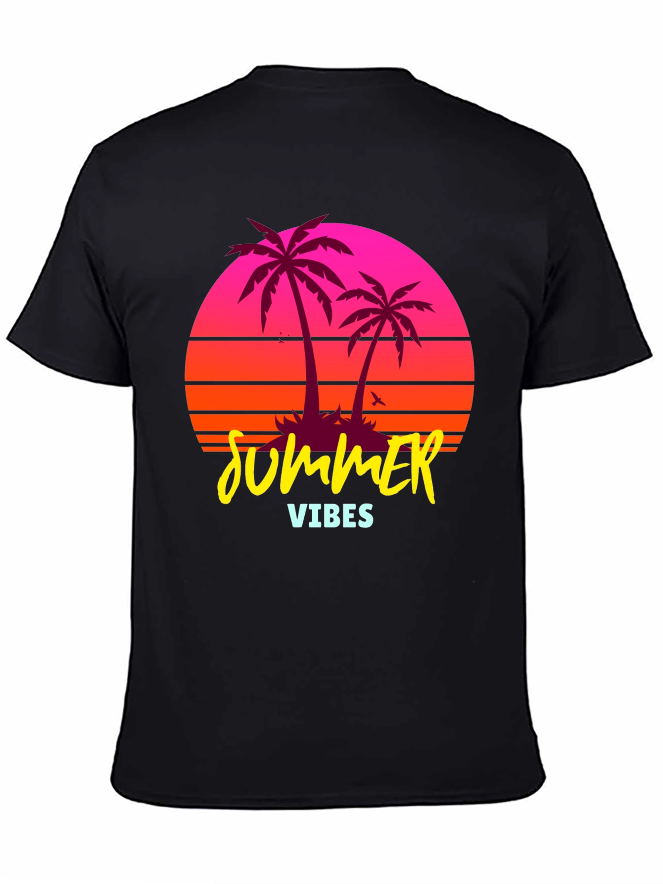 Summer Vibes Palm Tree Retro Graphic T-Shirt