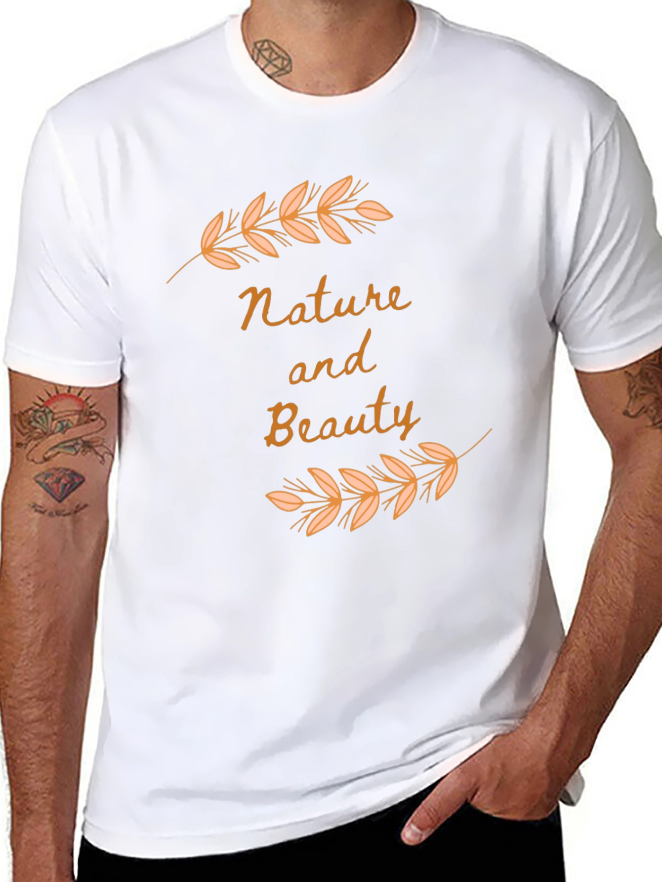 Nature and Beauty Black Graphic Tee