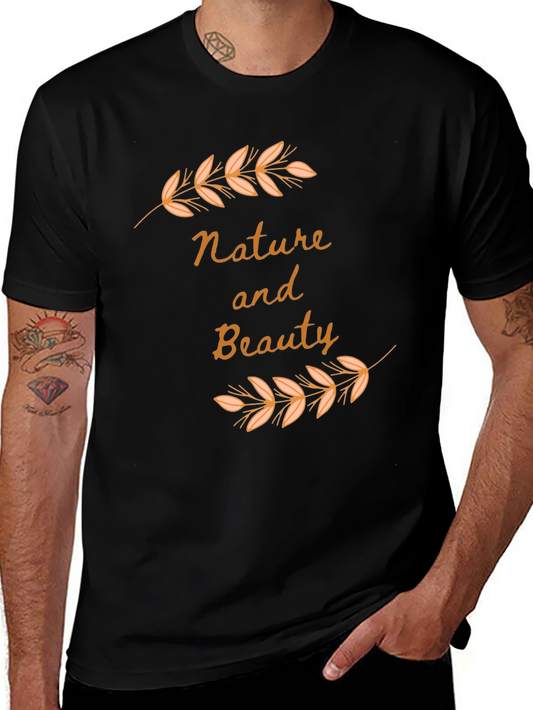 Nature and Beauty Black Graphic Tee
