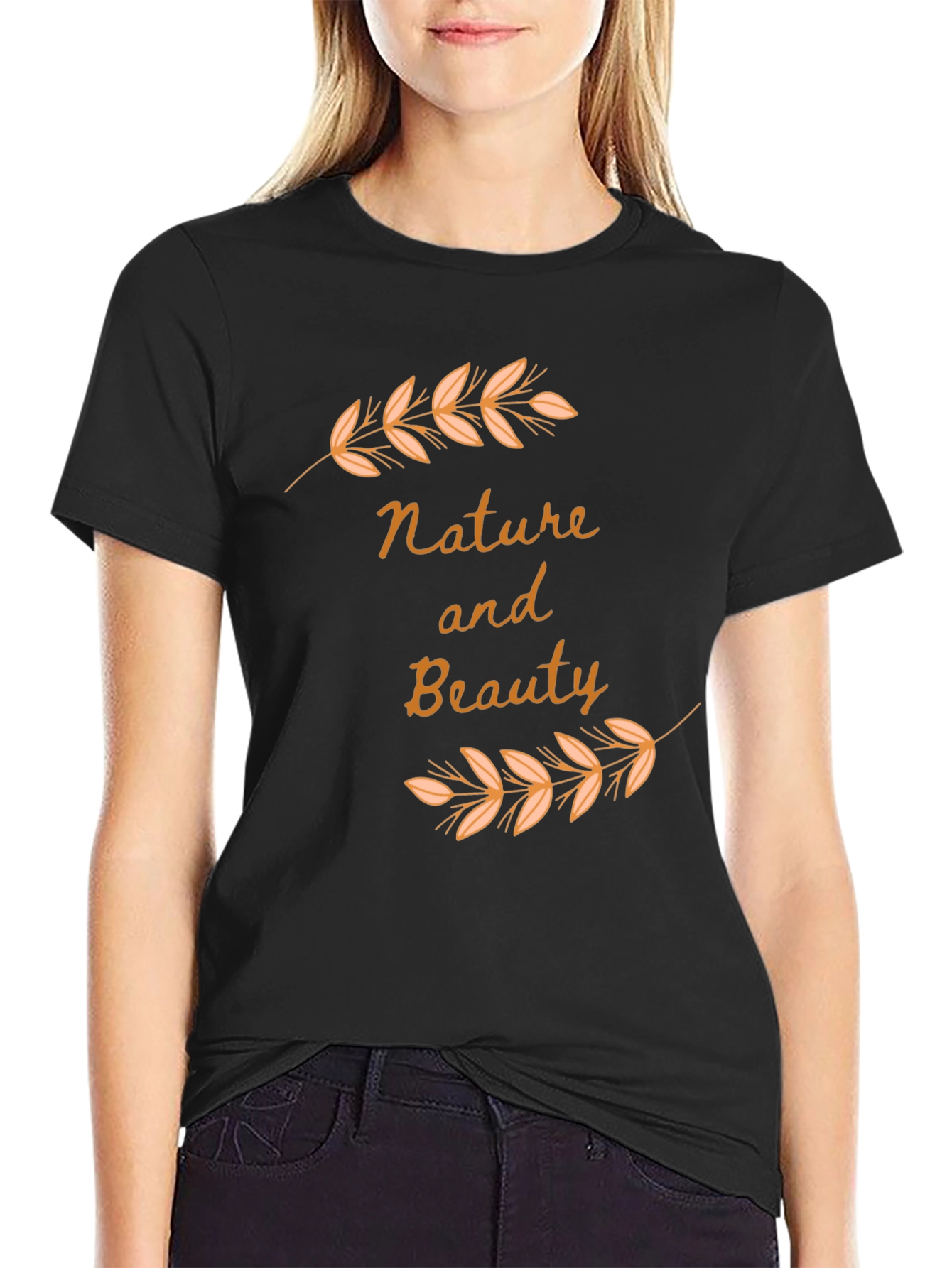 Nature and Beauty Black Graphic Tee