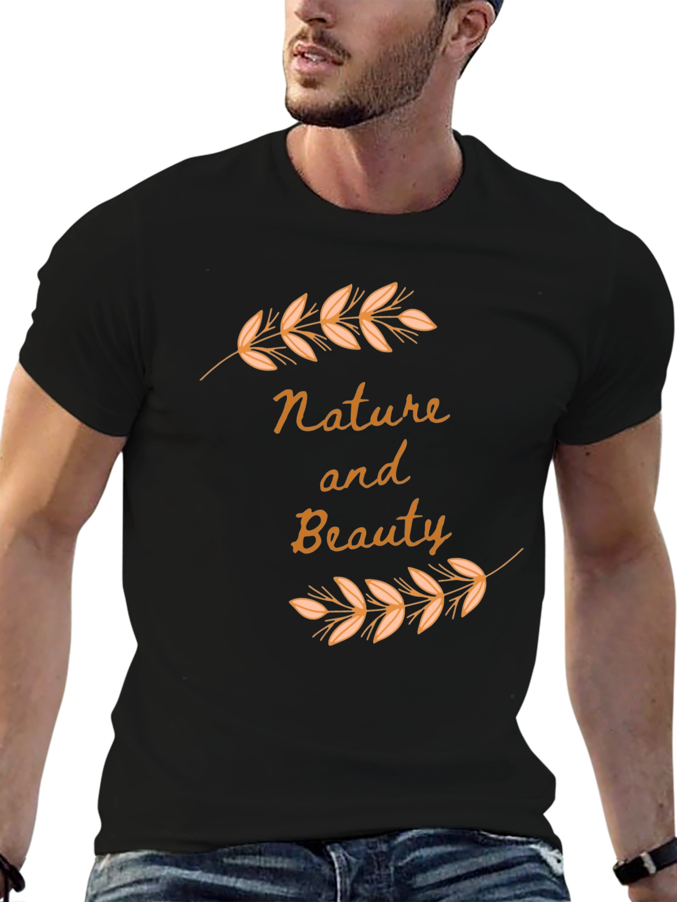 Nature and Beauty Black Graphic Tee