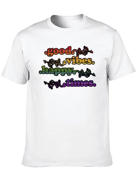 Good Vibes Happy Times Rainbow T-Shirt
