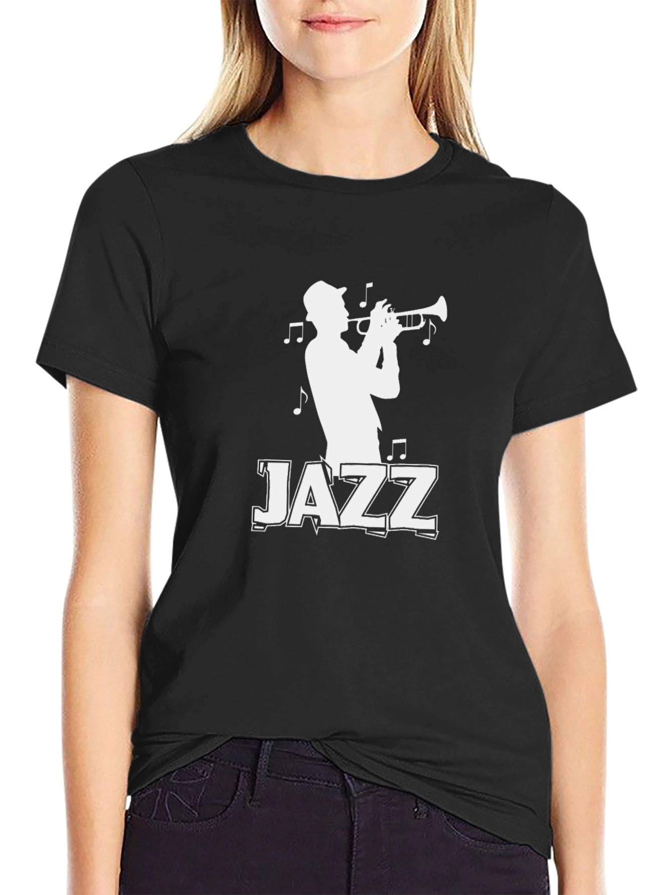Jazz Musician Graphic Tee - Stylish Black T-Shirt