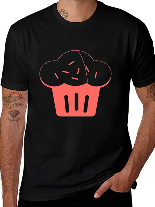 Cupcake Graphic Print Black T-Shirt
