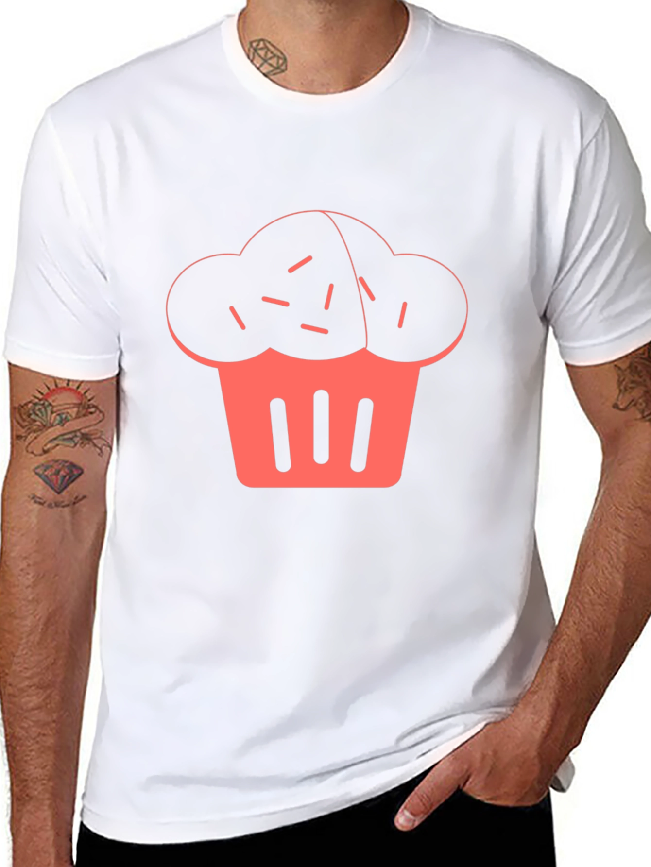 Cupcake Graphic Print Black T-Shirt