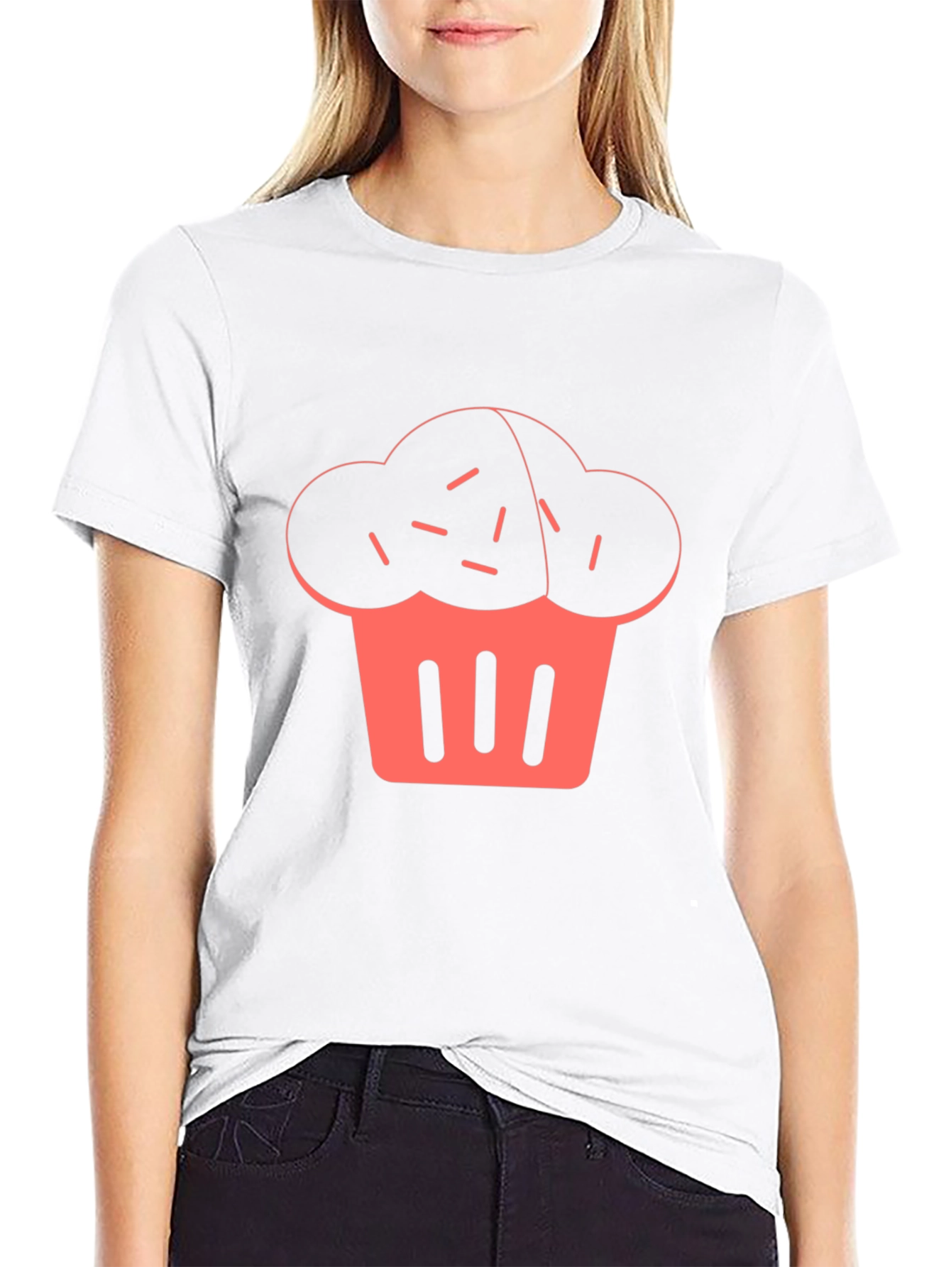 Cupcake Graphic Print Black T-Shirt