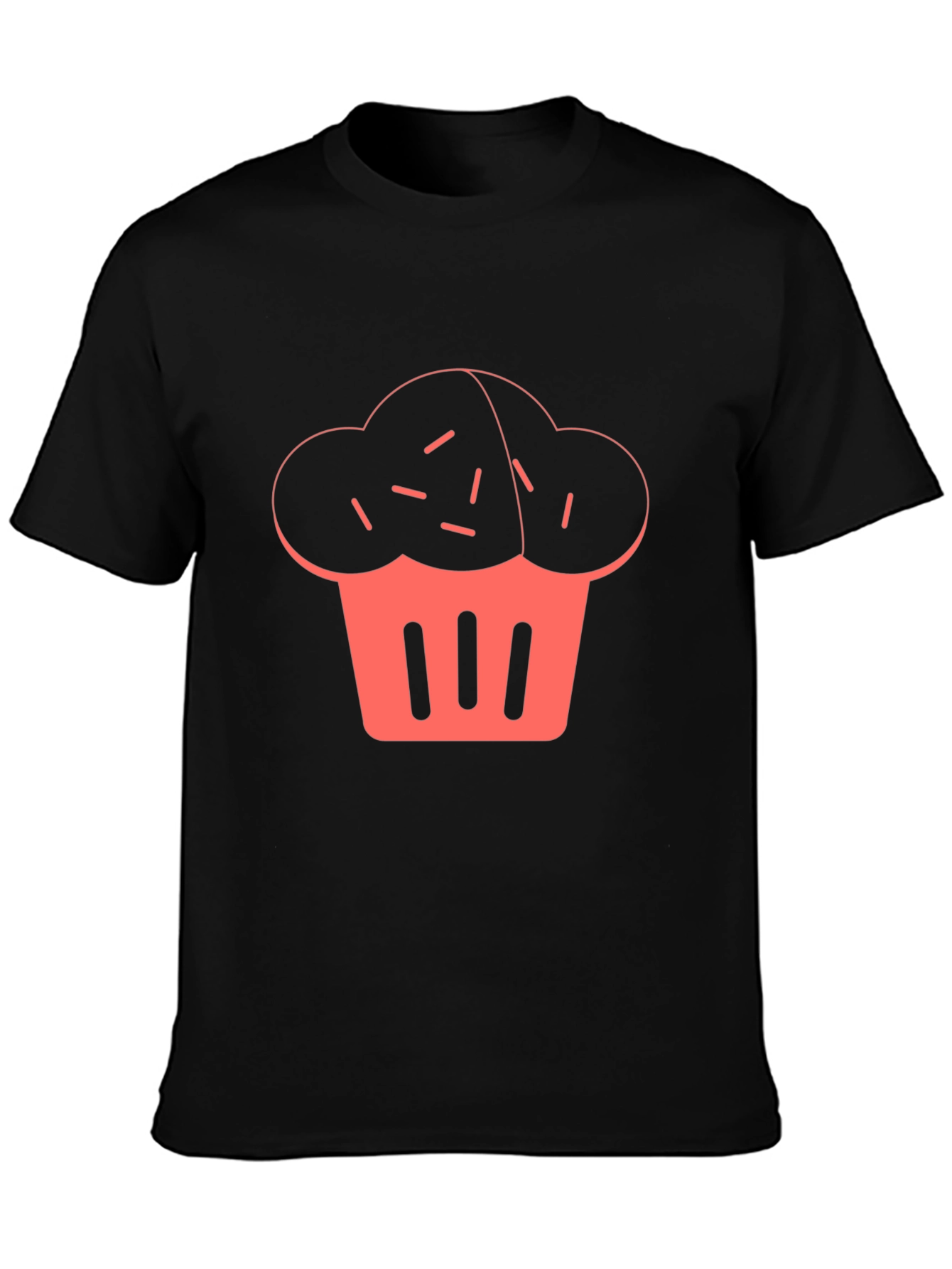 Cupcake Graphic Print Black T-Shirt