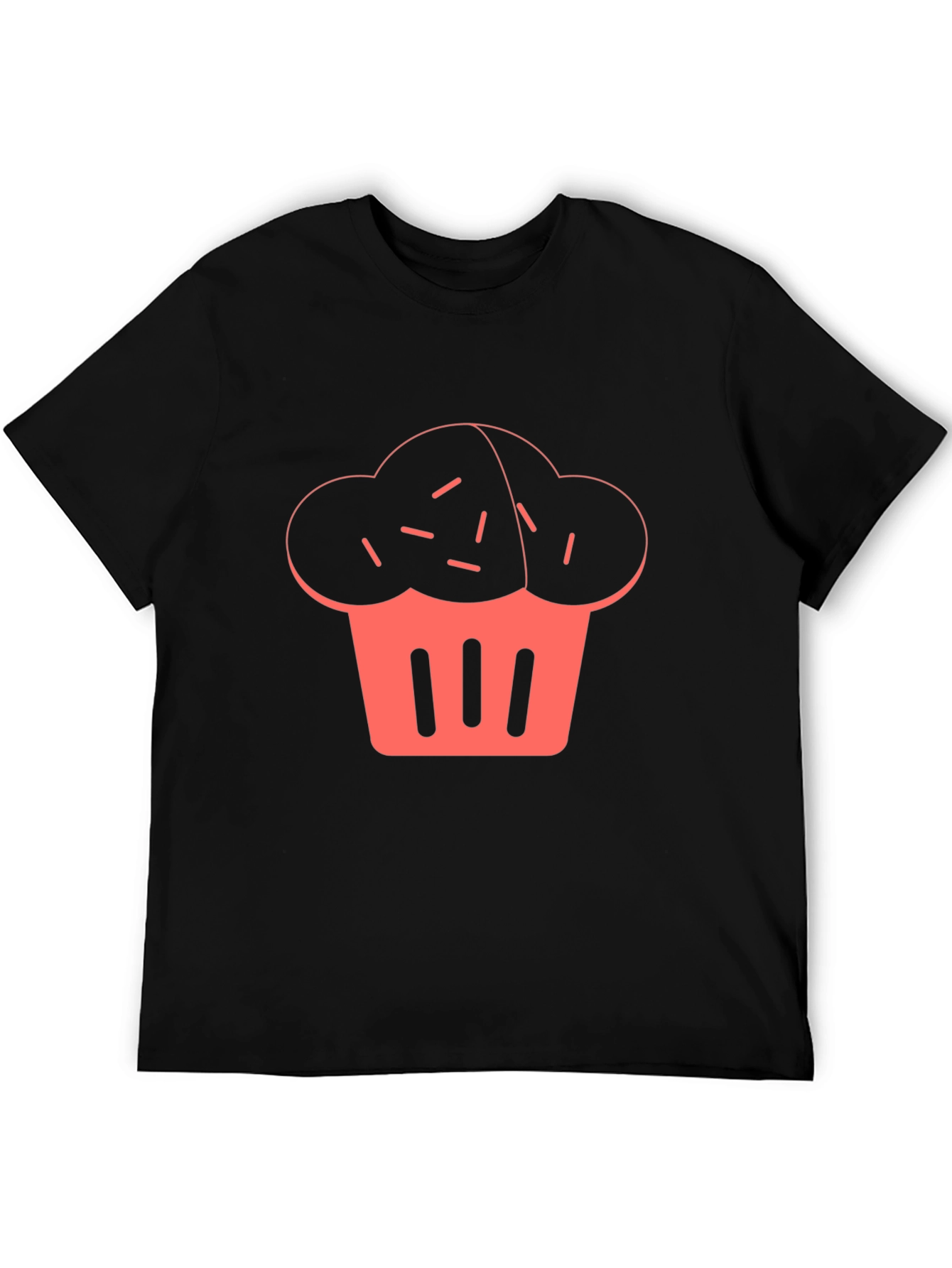 Cupcake Graphic Print Black T-Shirt