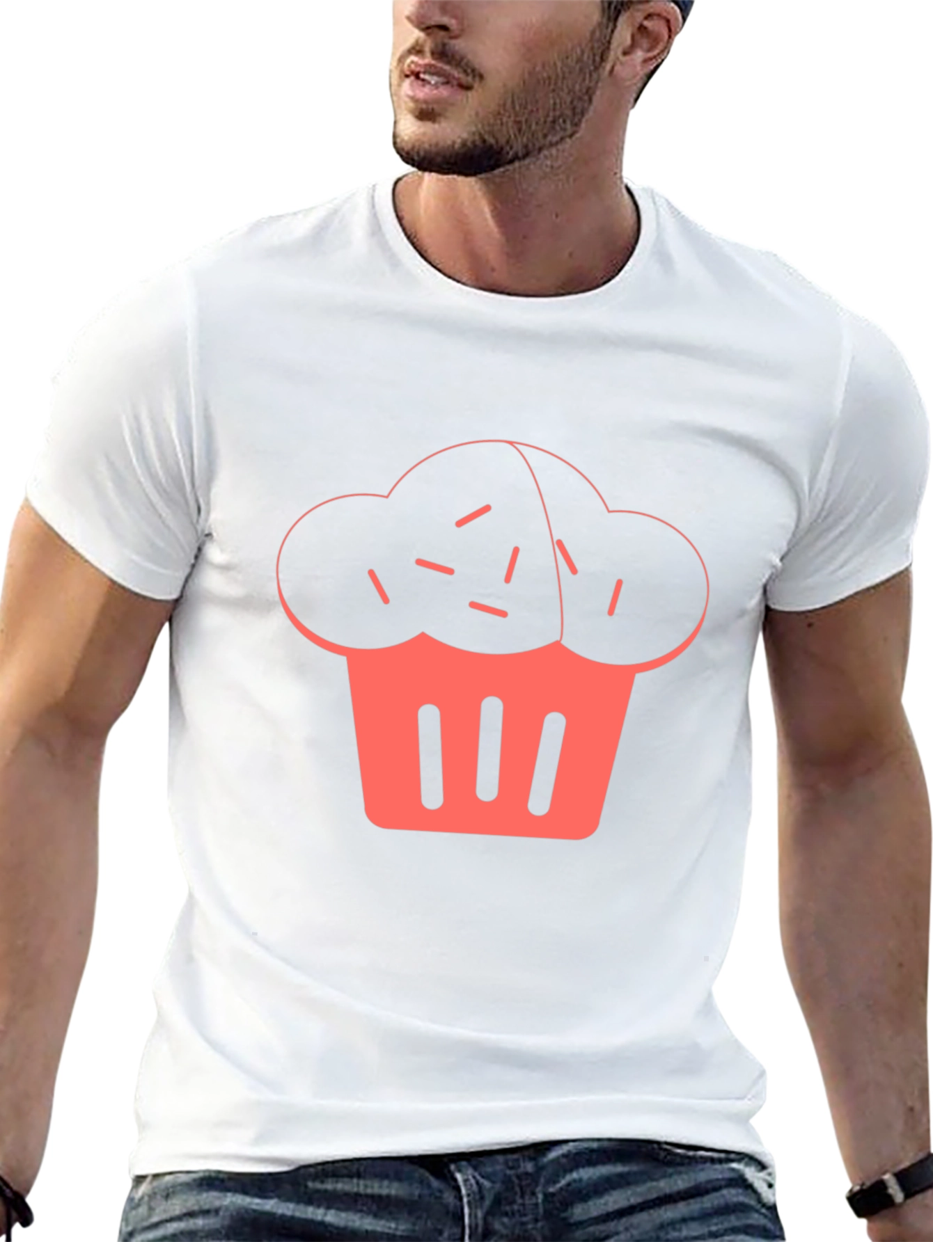 Cupcake Graphic Print Black T-Shirt