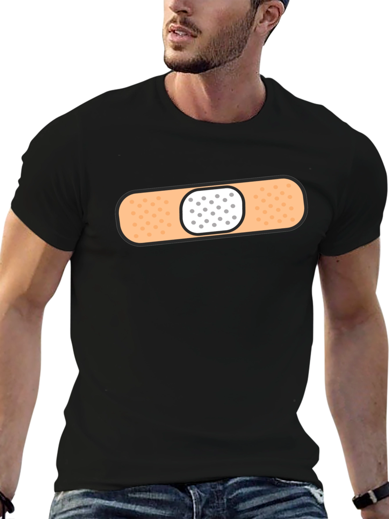 Funny Band-Aid Graphic T-Shirt