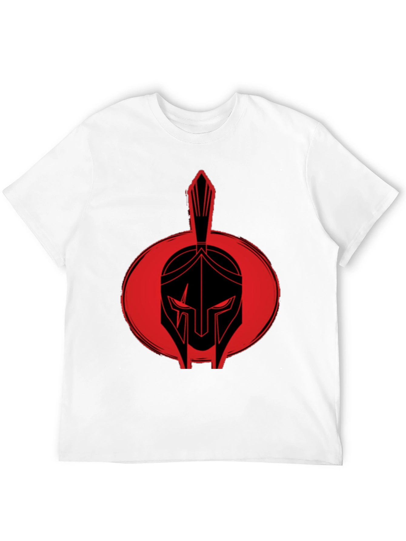 Spartan Helmet Graphic Tee - Bold Red Design
