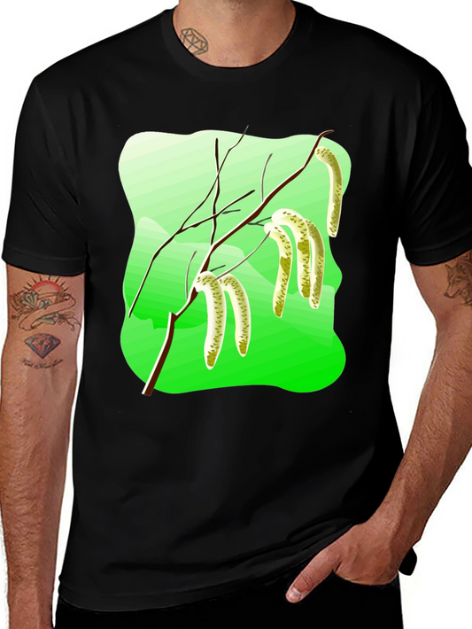 Nature Graphic T-Shirt: Birch Branch Design