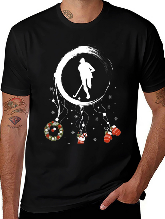 Festive Hockey T-Shirt: Winter Holiday Dreamcatcher Design