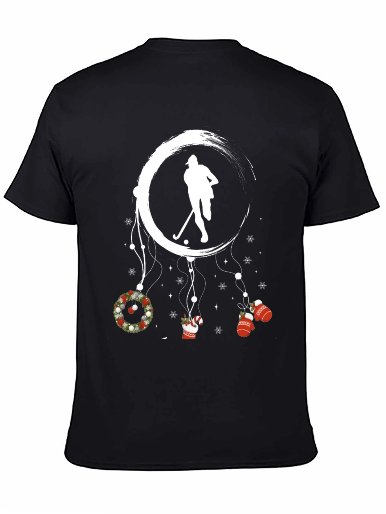 Festive Hockey T-Shirt: Winter Holiday Dreamcatcher Design