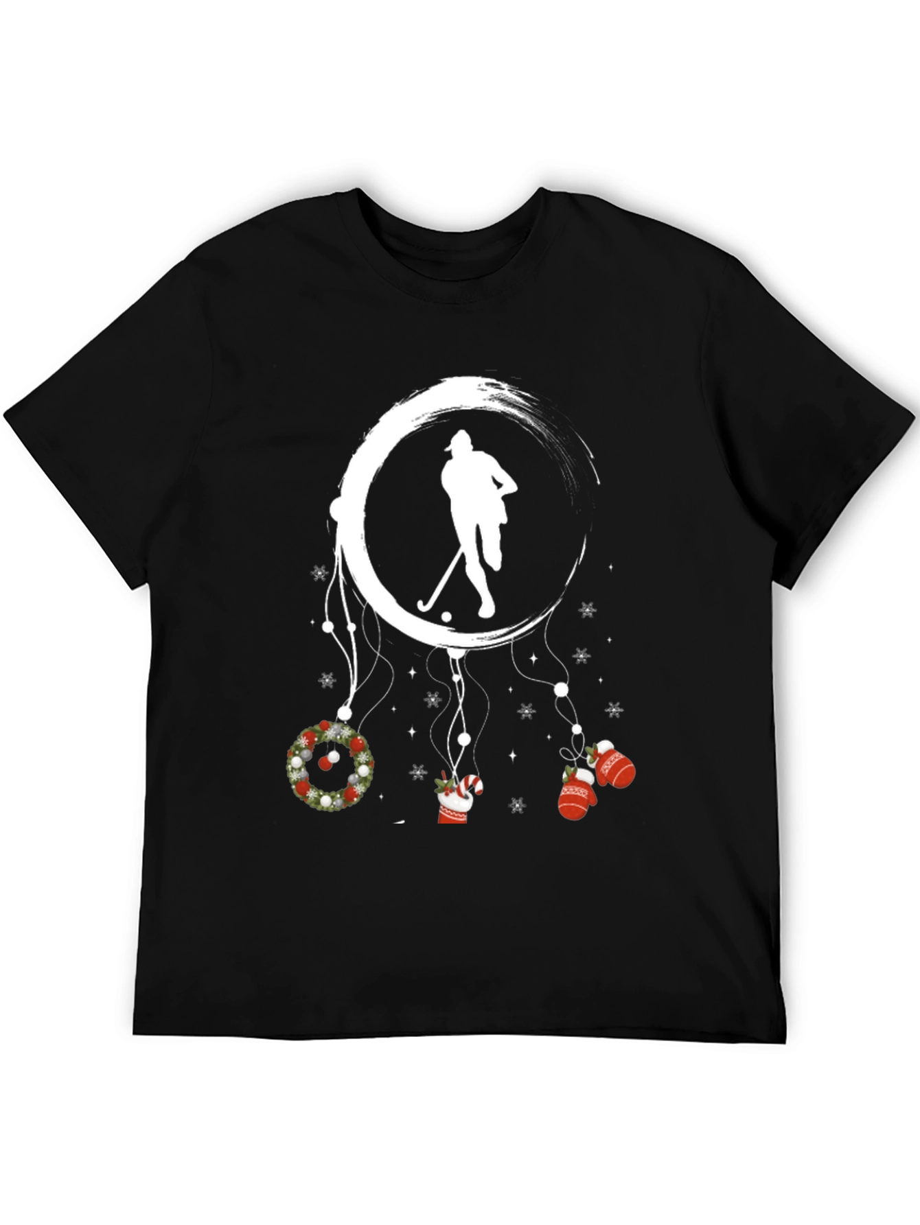 Festive Hockey T-Shirt: Winter Holiday Dreamcatcher Design