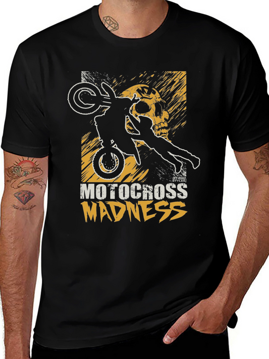Motocross Madness Graphic Tee - Black Cotton Blend