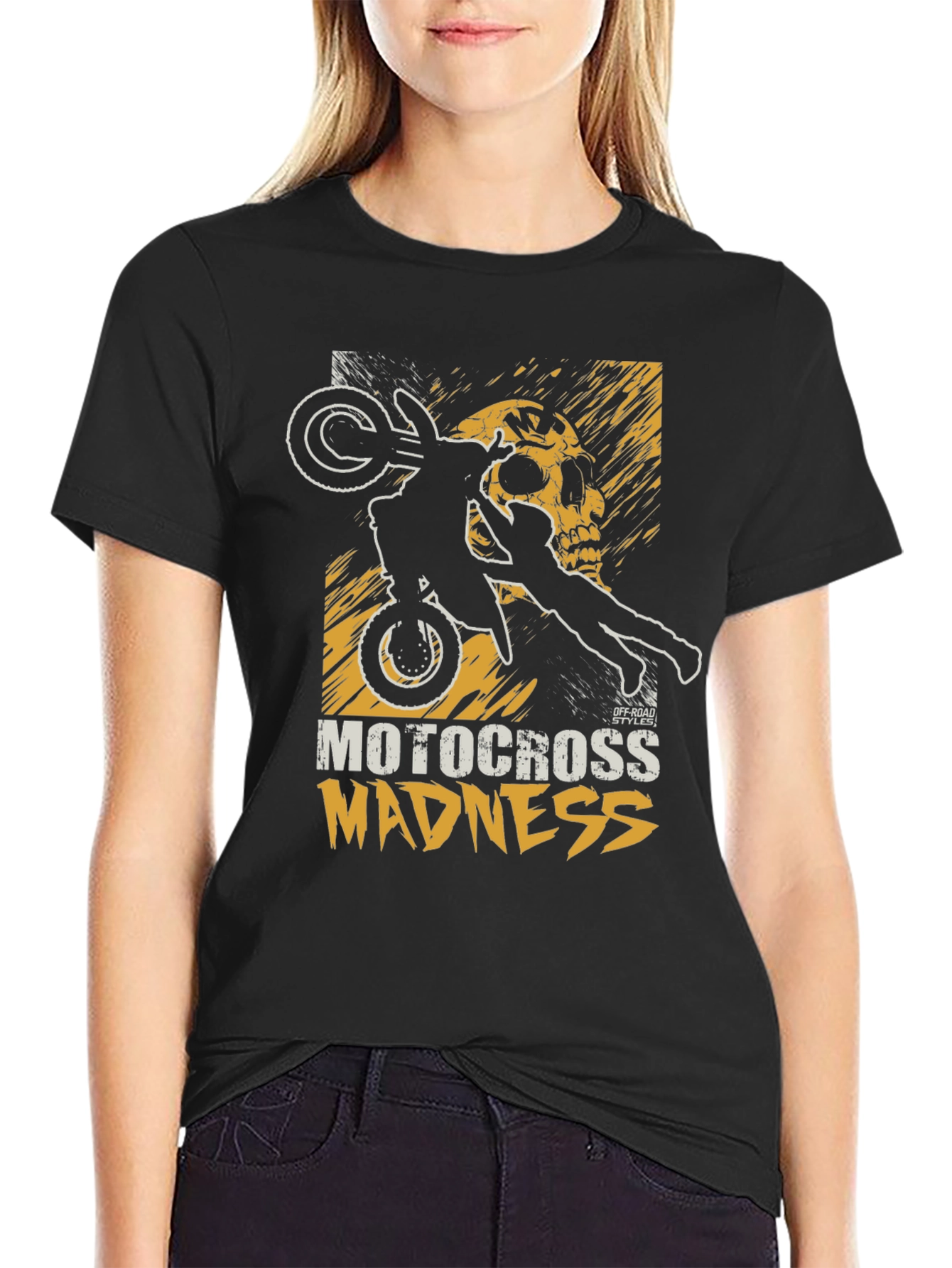 Motocross Madness Graphic Tee - Black Cotton Blend