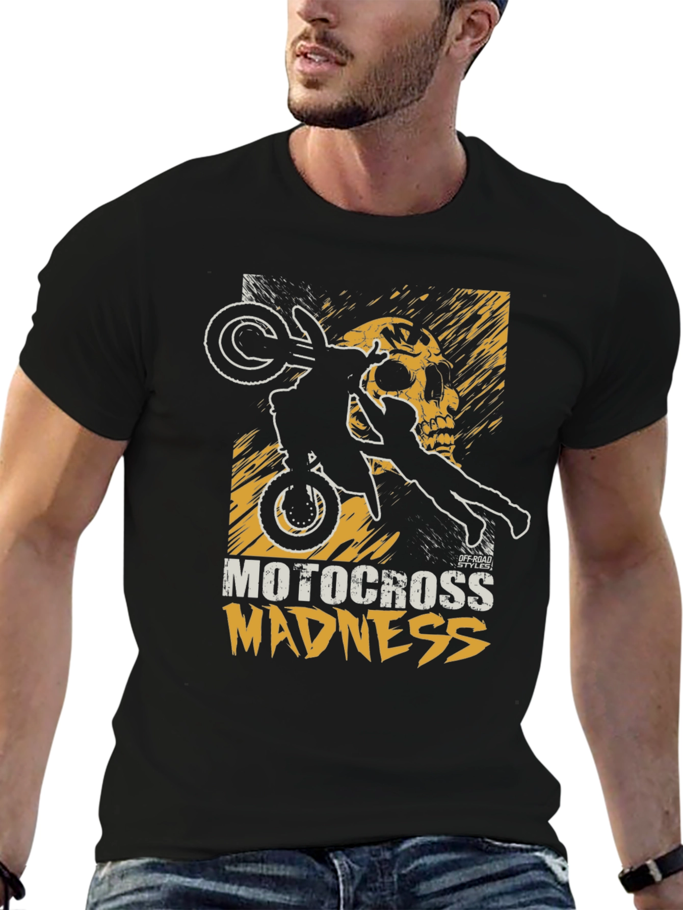 Motocross Madness Graphic Tee - Black Cotton Blend