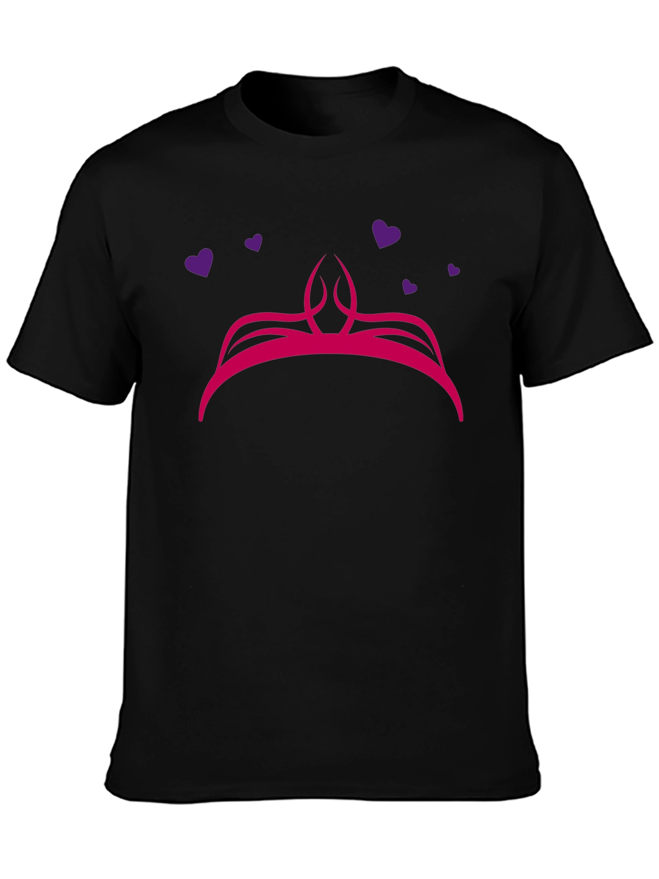 Princess Crown Graphic Black T-Shirt