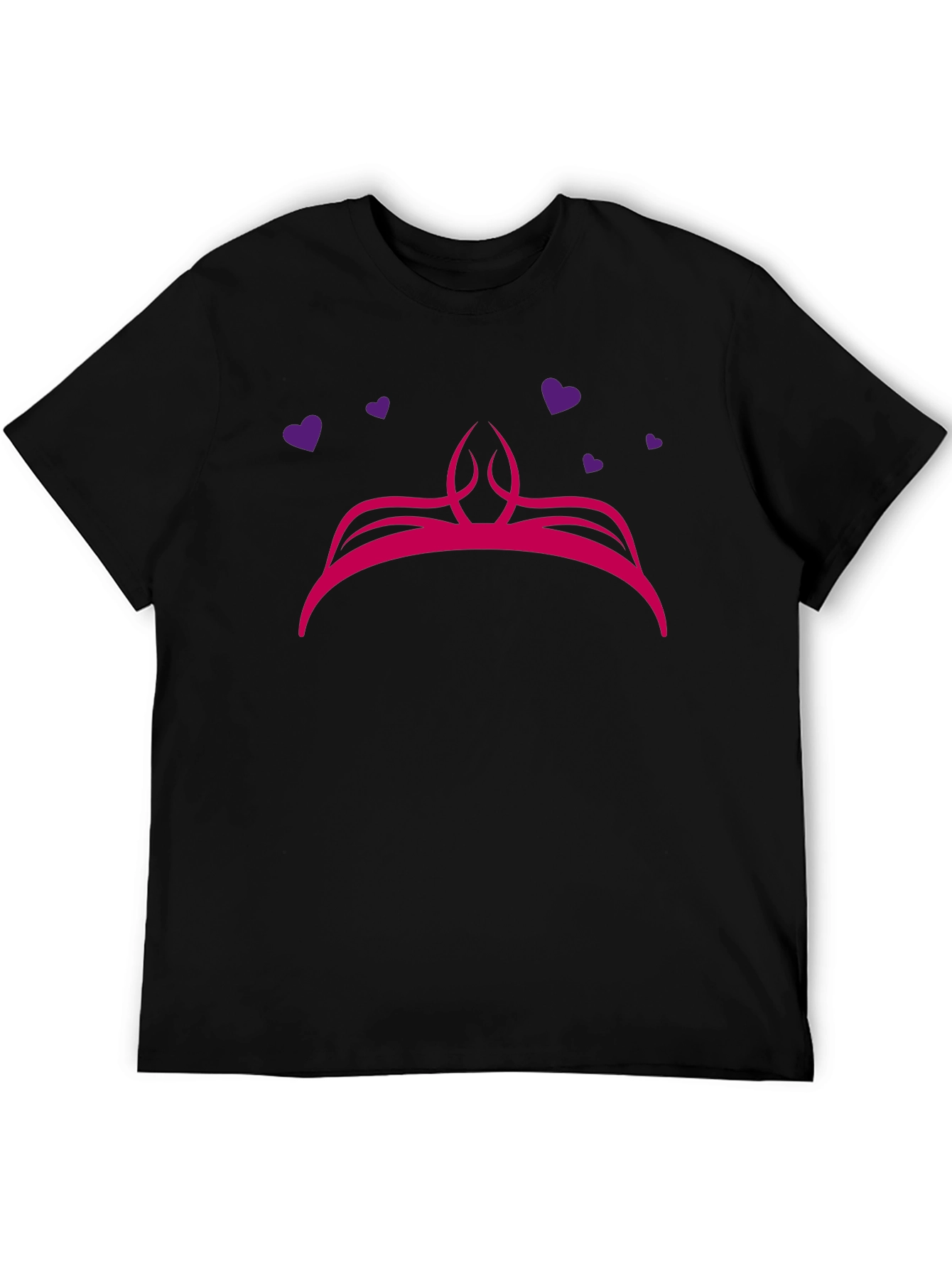 Princess Crown Graphic Black T-Shirt