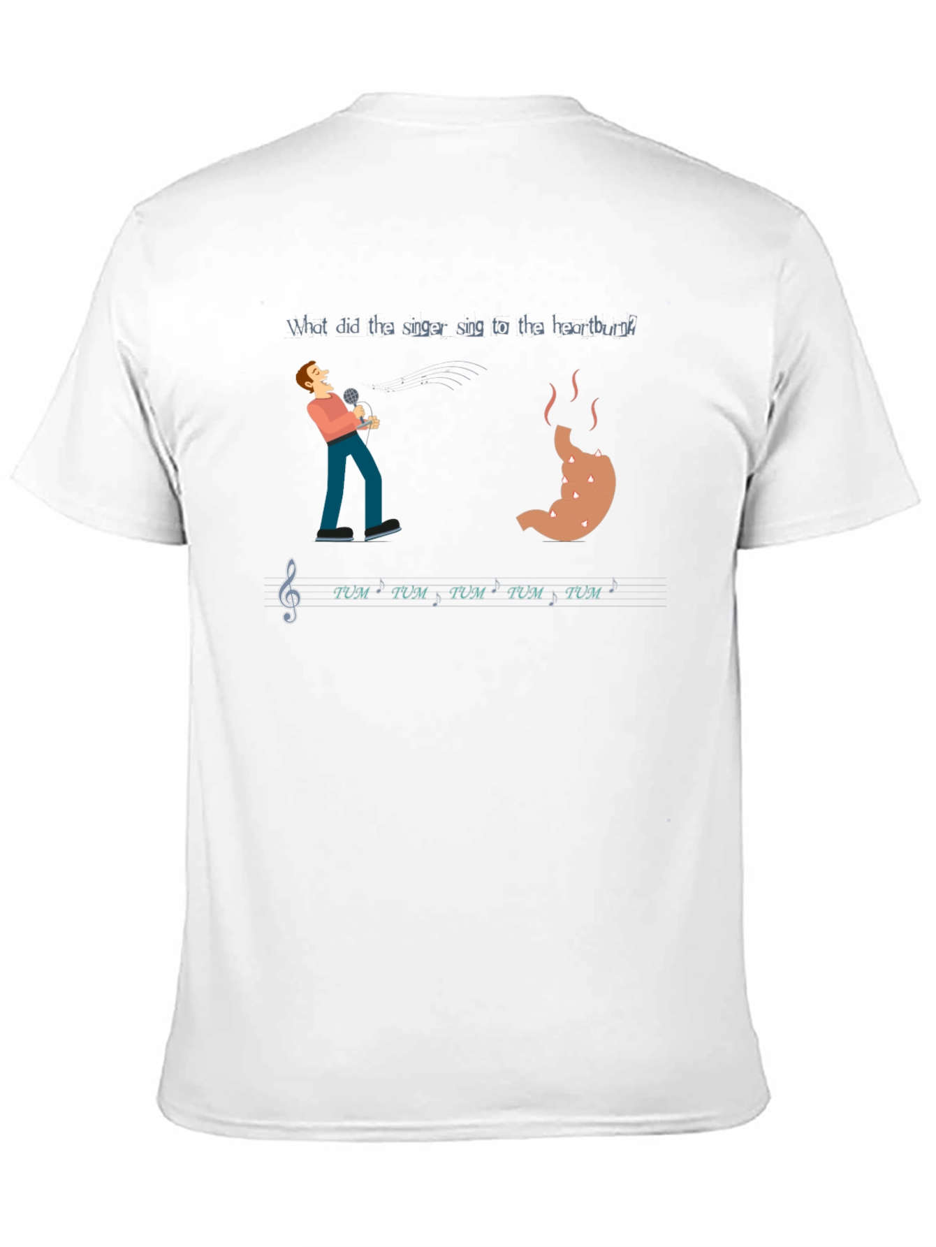 Heartburn Singer T-Shirt - Funny Music Pun Tee
