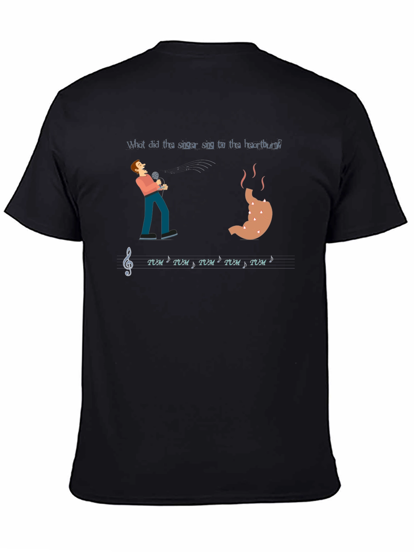 Heartburn Singer T-Shirt - Funny Music Pun Tee
