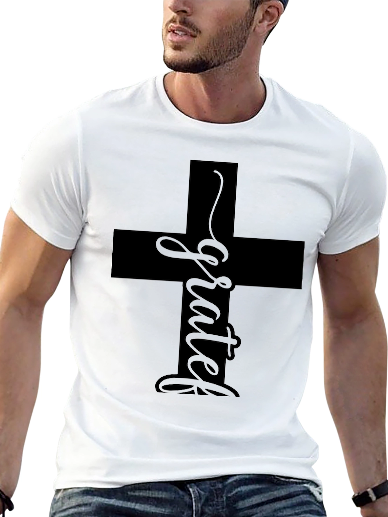 Grateful Cross Graphic T-Shirt - Unisex Casual Tee