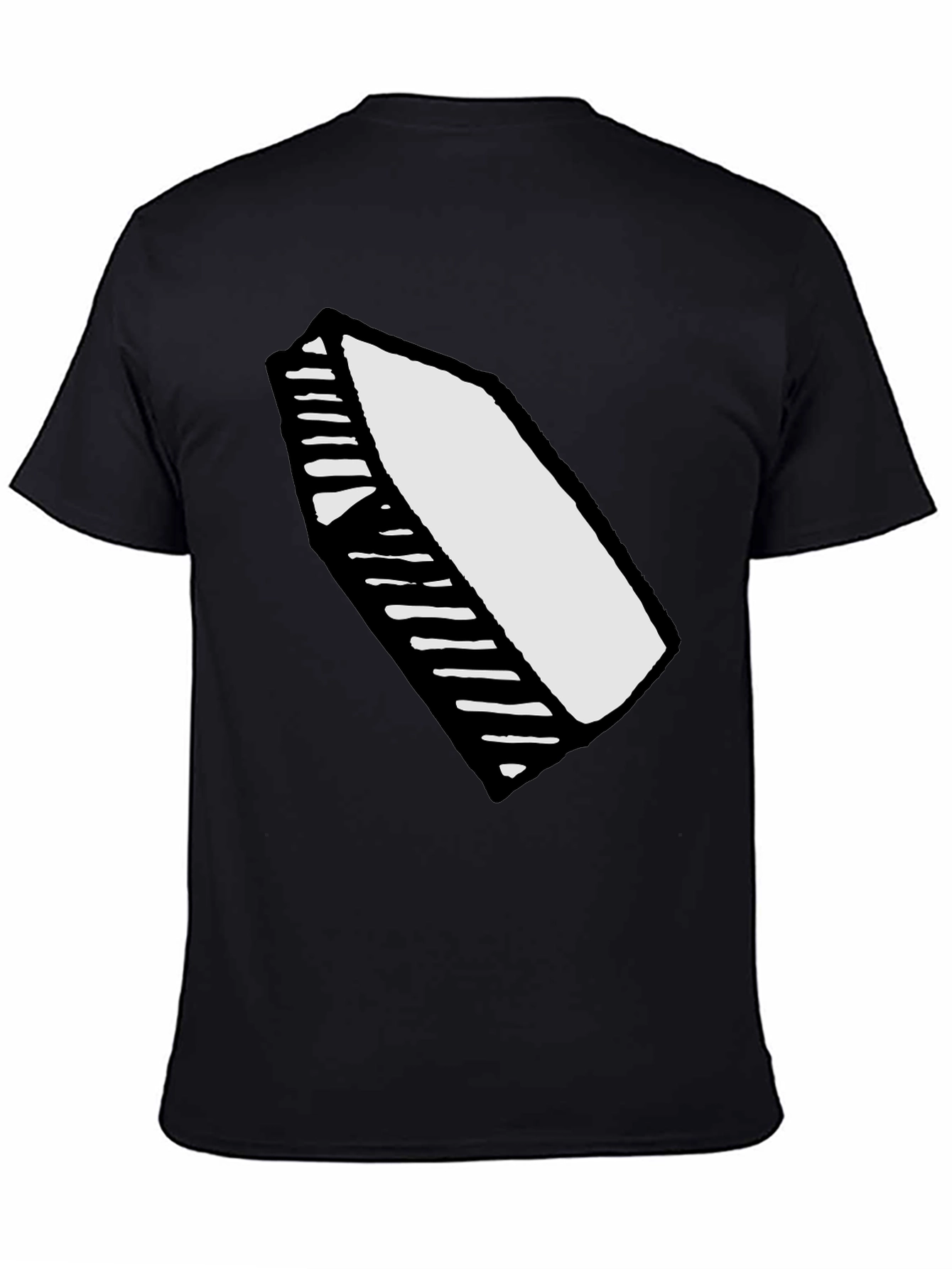 Mens Black T-Shirt with White Crayon Graphic