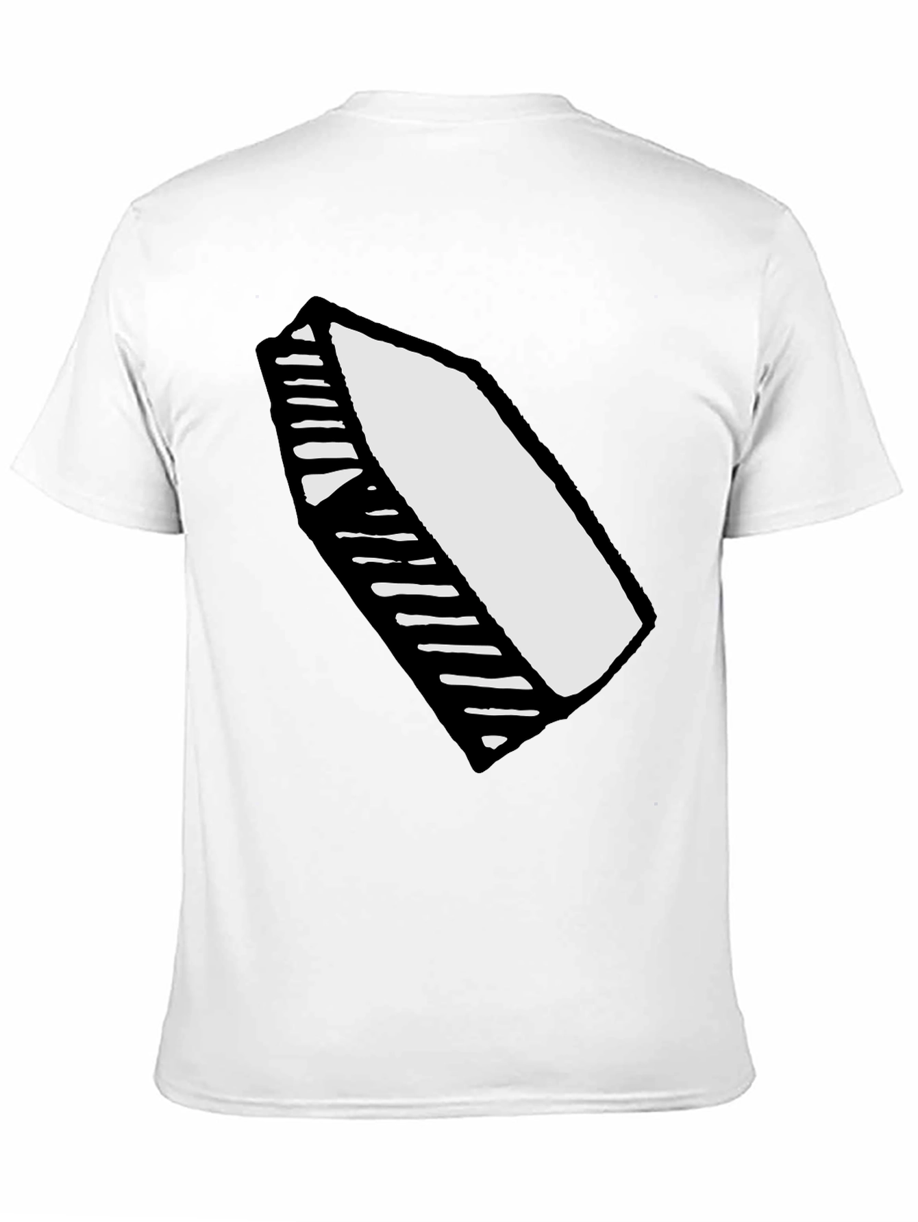 Mens Black T-Shirt with White Crayon Graphic