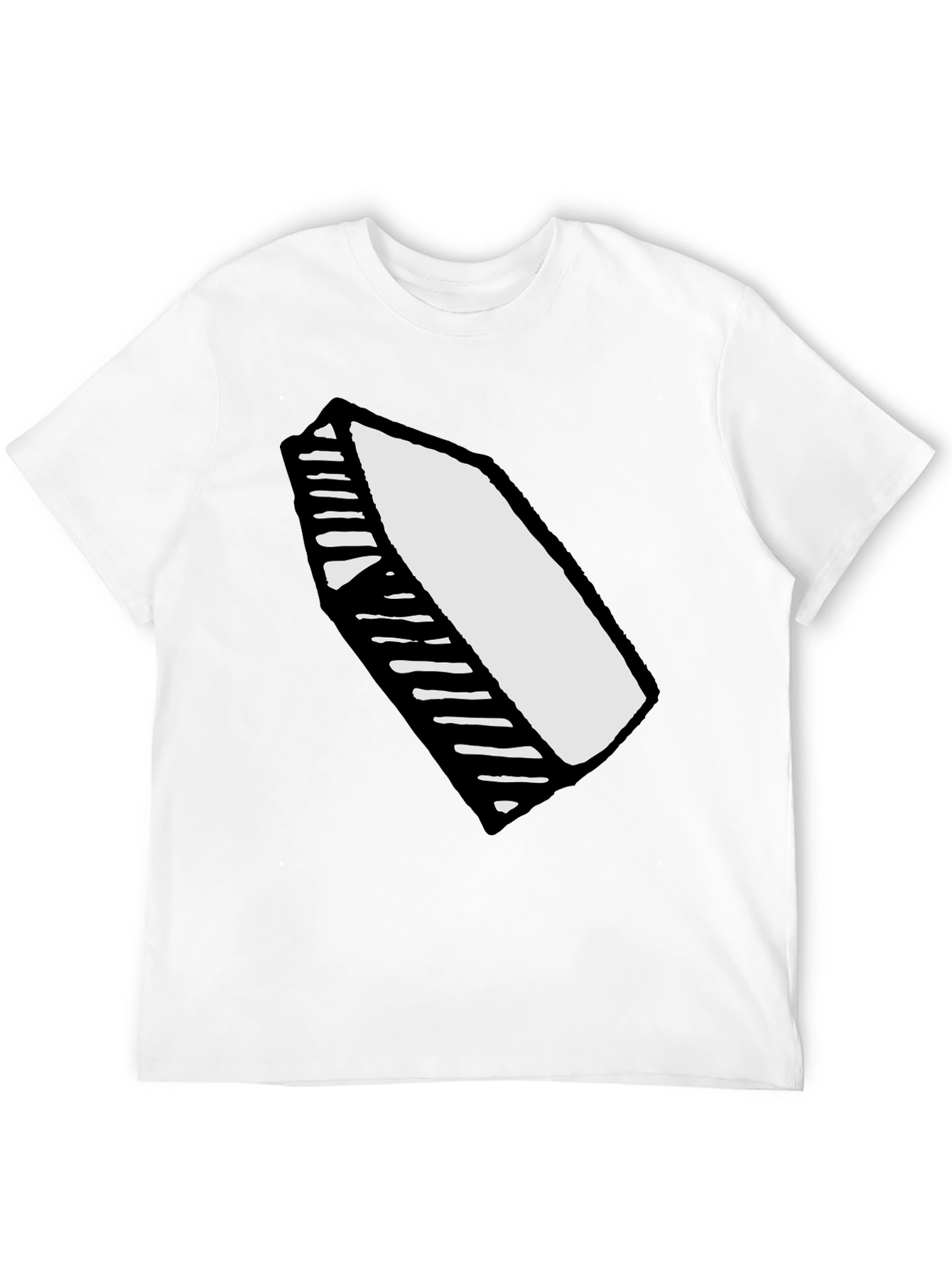 Mens Black T-Shirt with White Crayon Graphic