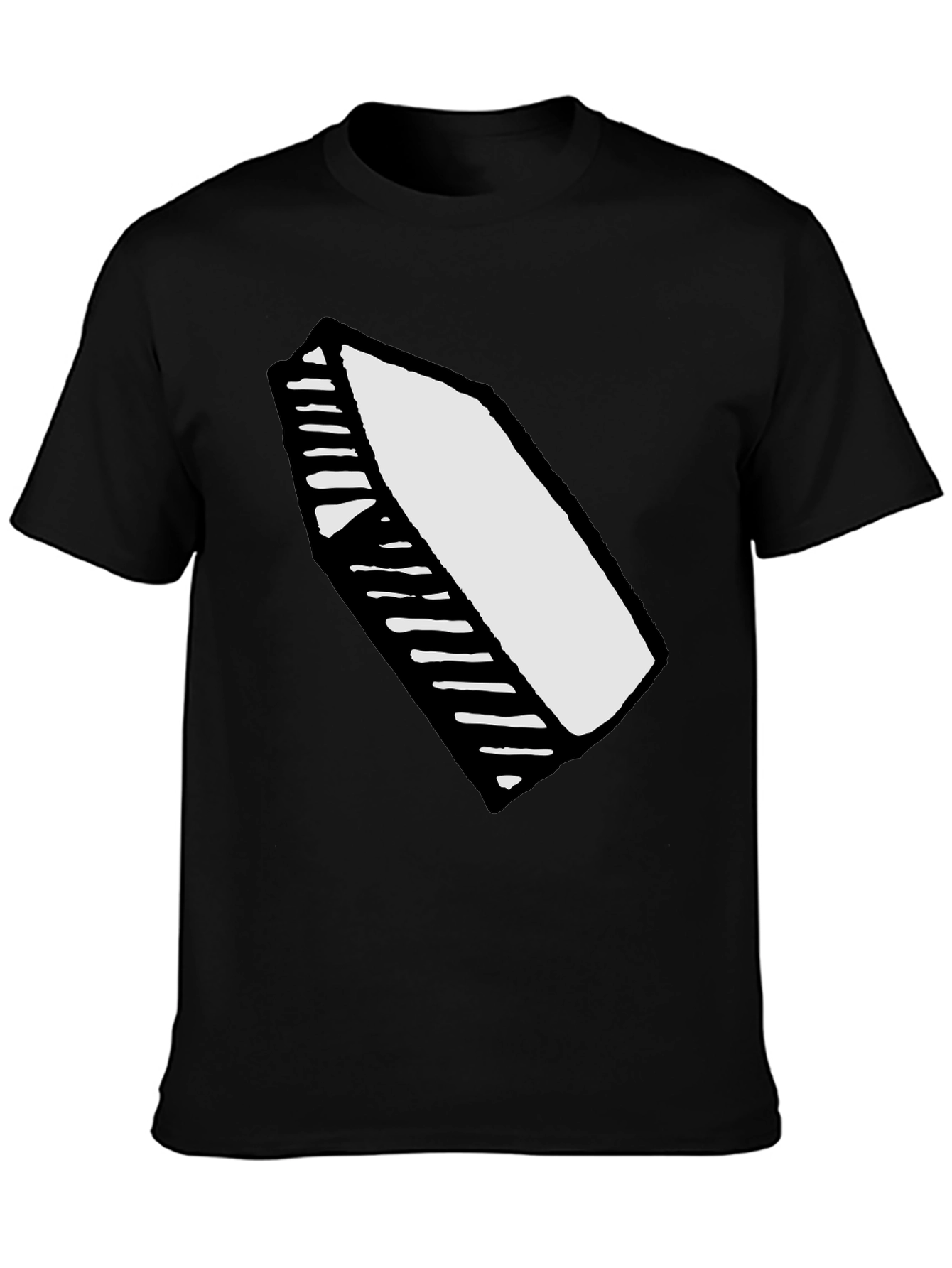 Mens Black T-Shirt with White Crayon Graphic