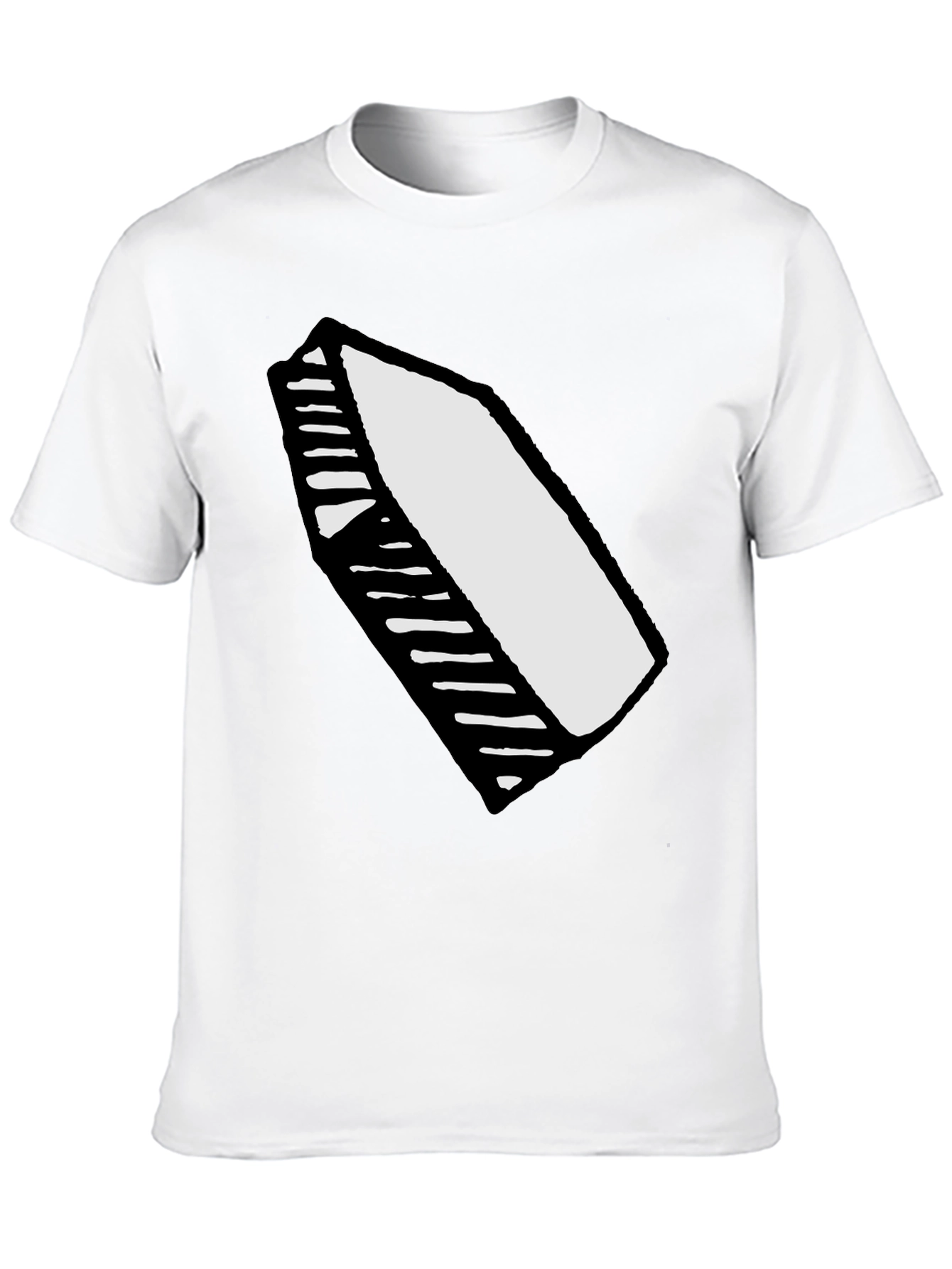 Mens Black T-Shirt with White Crayon Graphic
