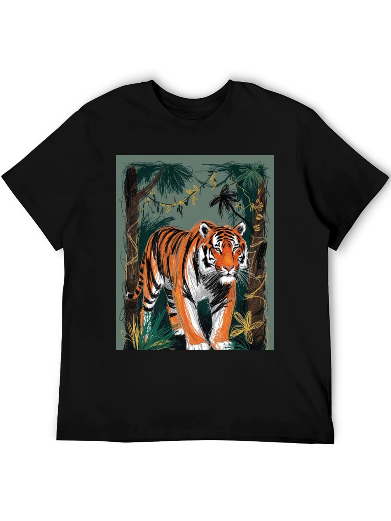 Tiger Graphic Tee - Jungle Design