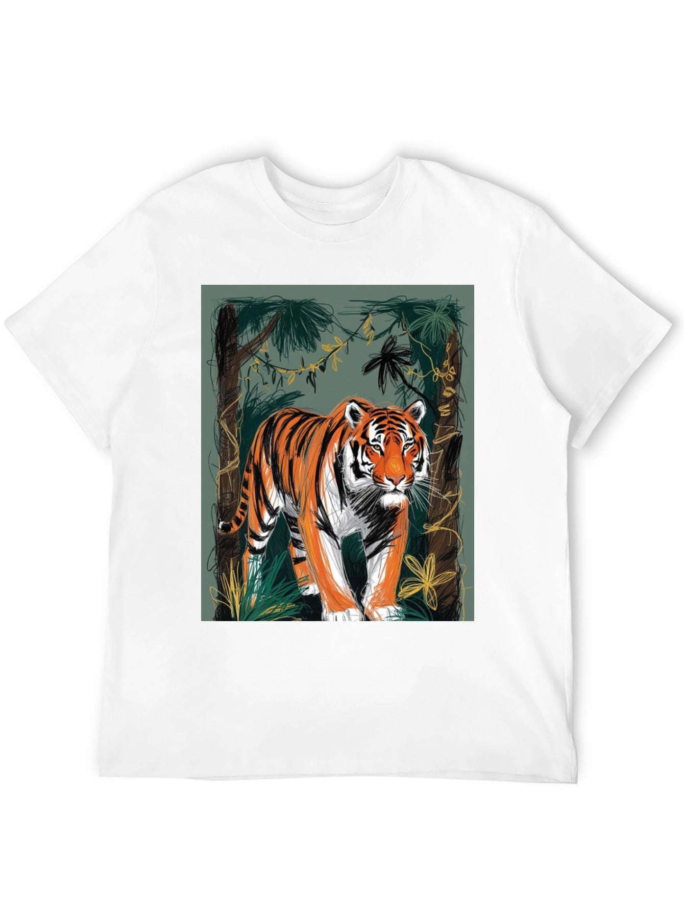 Tiger Graphic Tee - Jungle Design