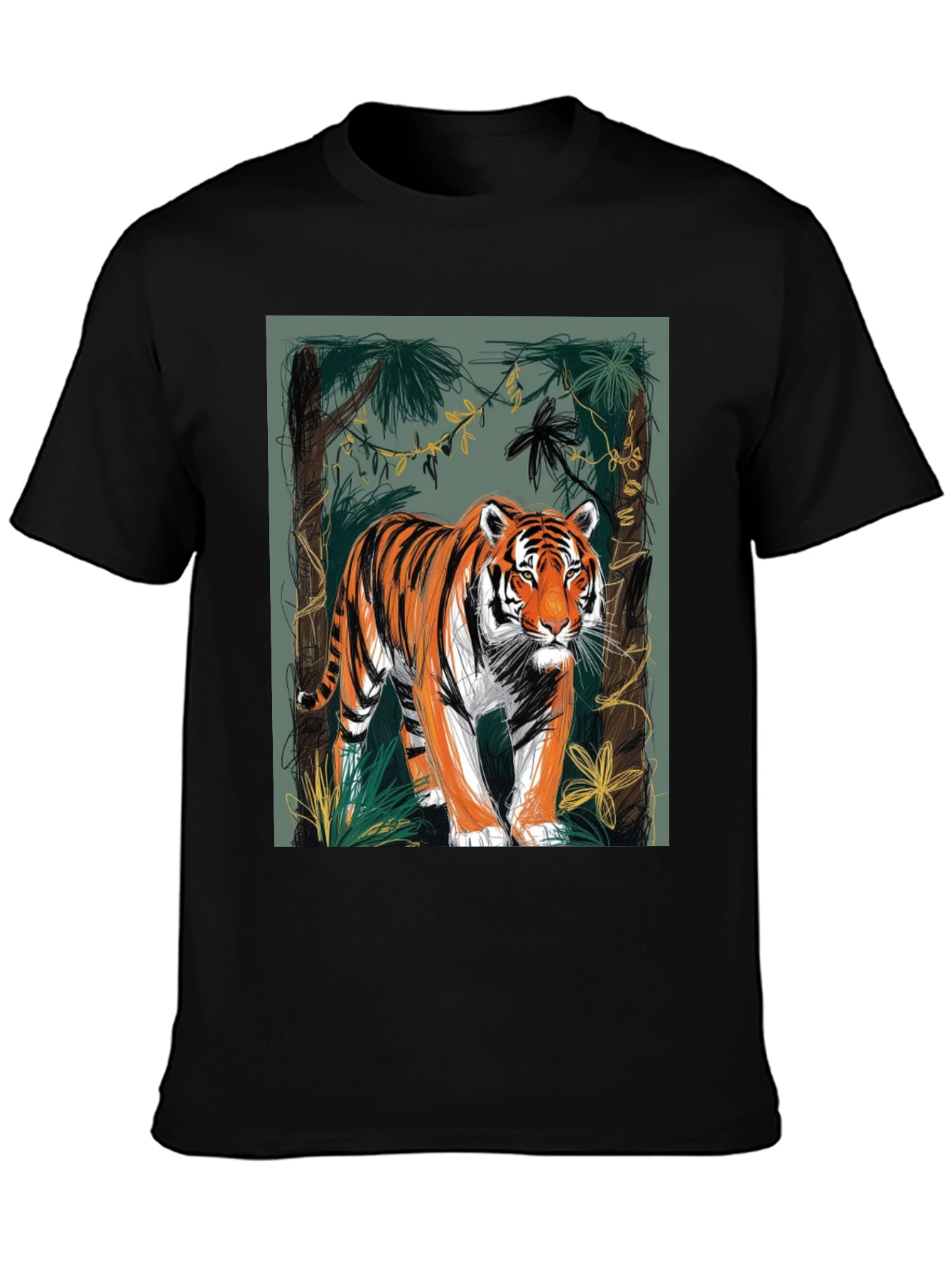 Tiger Graphic Tee - Jungle Design