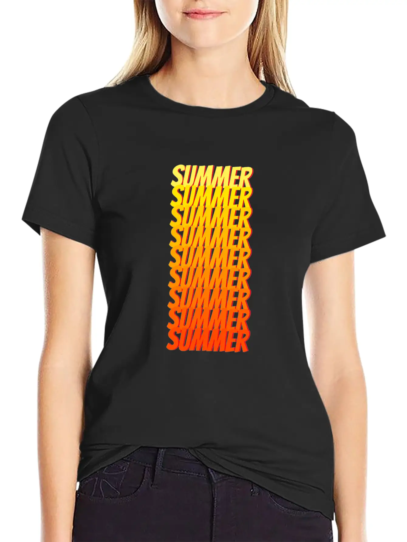 Ombre Summer Text Unisex Casual T-Shirt – Clean Design For Daily Comfort