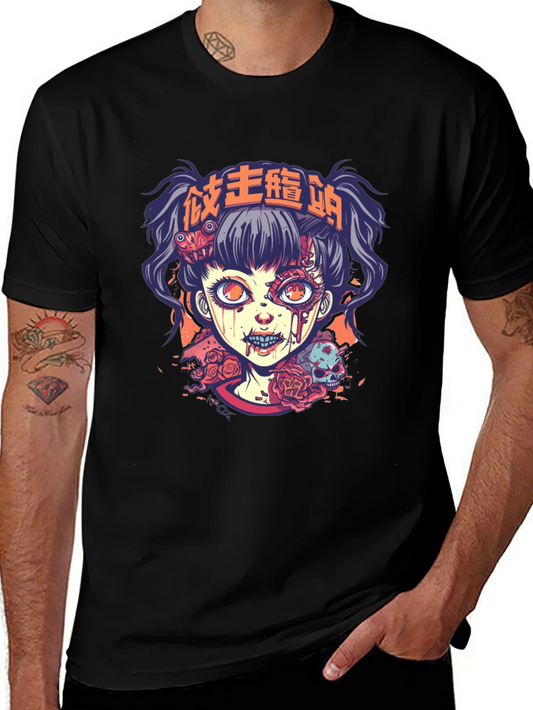 Zombie Girl Graphic Tee - Horror Style Shirt