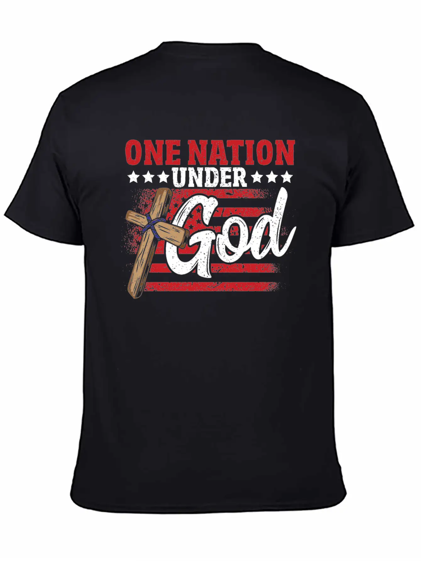 One Nation Under God Flag 4th Of July Patriotic Unisex Casual T-Shirt – Clean Design For Daily Comfort