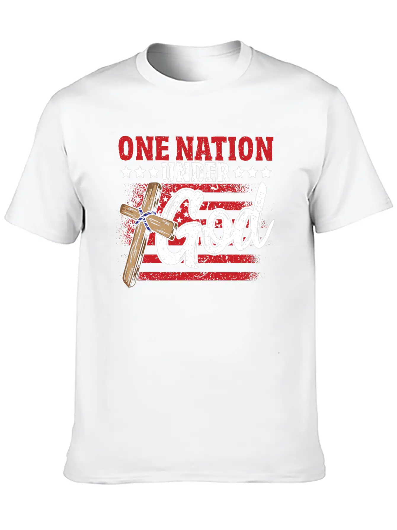 One Nation Under God Flag 4th Of July Patriotic Unisex Casual T-Shirt – Clean Design For Daily Comfort