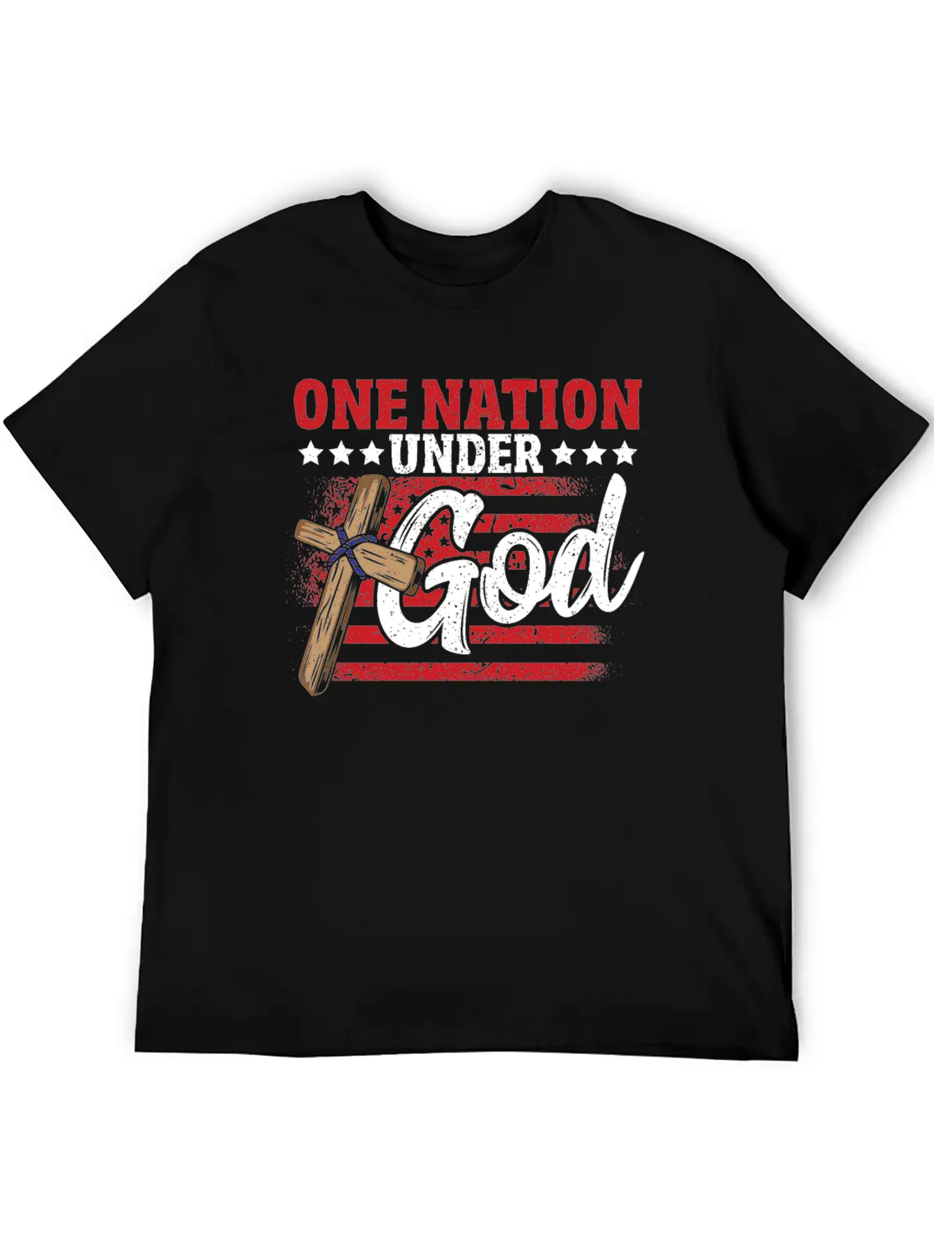 One Nation Under God Flag 4th Of July Patriotic Unisex Casual T-Shirt – Clean Design For Daily Comfort