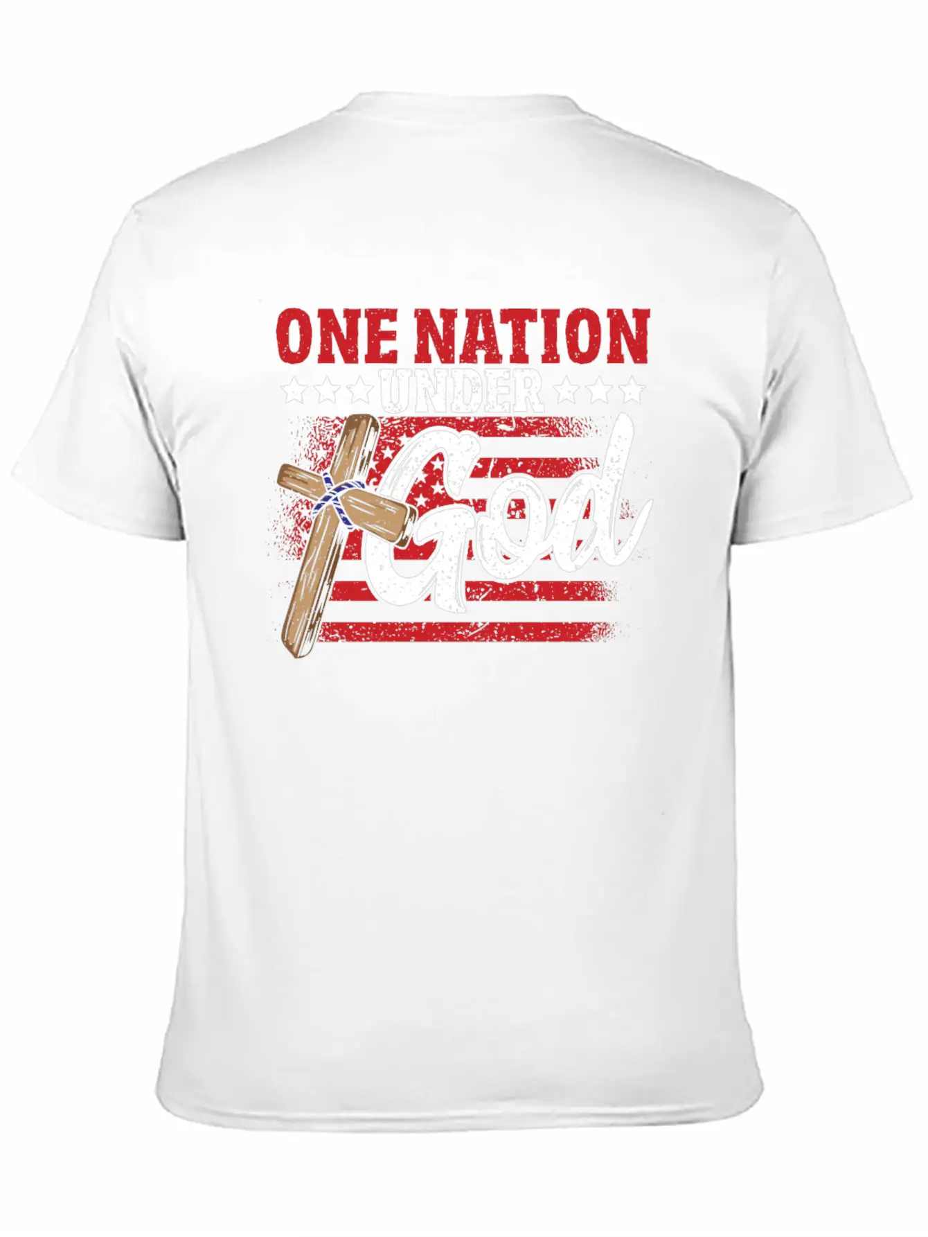 One Nation Under God Flag 4th Of July Patriotic Unisex Casual T-Shirt – Clean Design For Daily Comfort