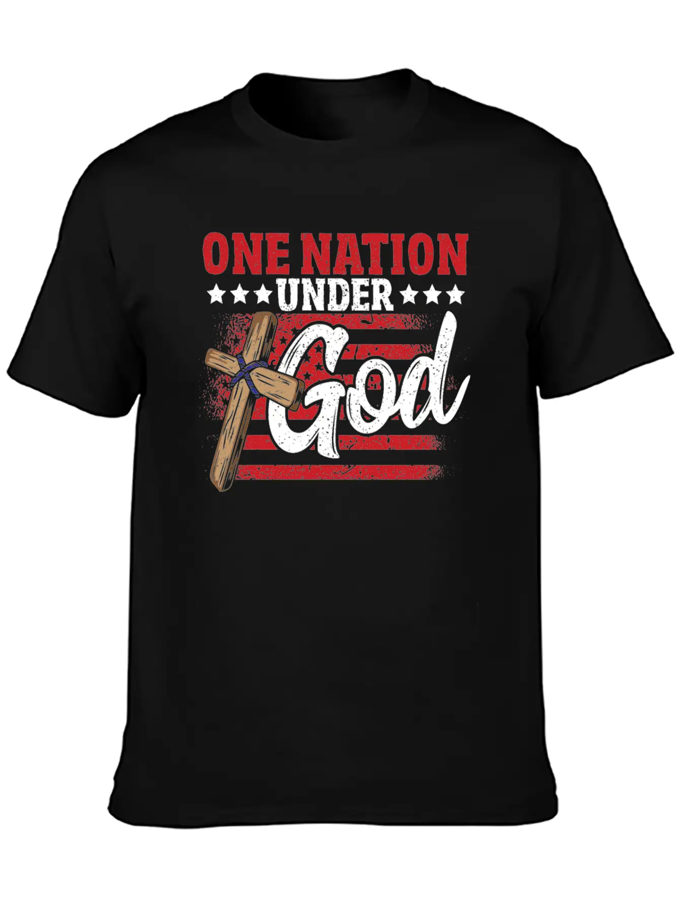 One Nation Under God Flag 4th Of July Patriotic Unisex Casual T-Shirt – Clean Design For Daily Comfort
