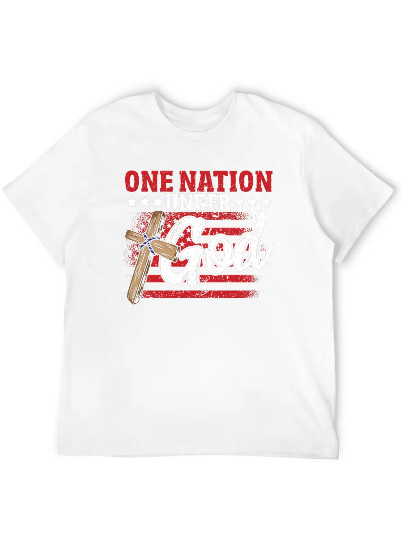 One Nation Under God Flag 4th Of July Patriotic Unisex Casual T-Shirt – Clean Design For Daily Comfort