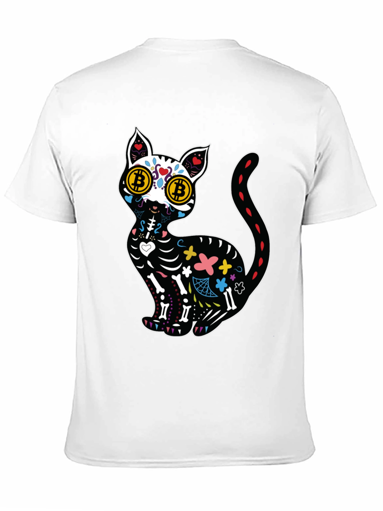 Bitcoin Cat Sugar Skull T-Shirt