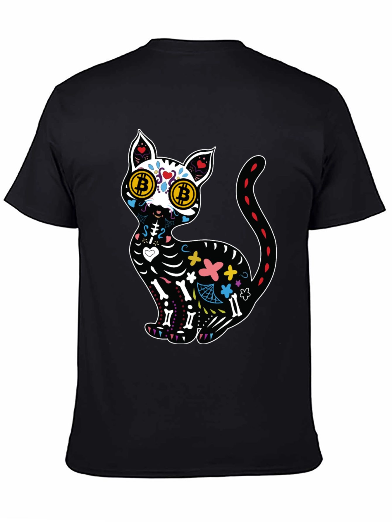 Bitcoin Cat Sugar Skull T-Shirt