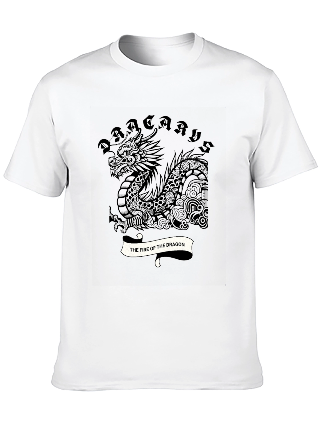 Dragon Fire T-Shirt - Mens Black Graphic Tee